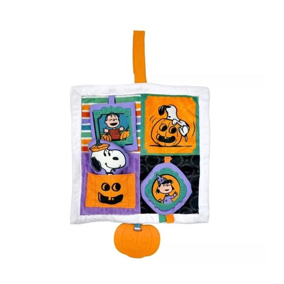 Peanuts Other - Peanuts Halloween Deluxe Crinkle Square with Teether On The Go Great Pumpkin